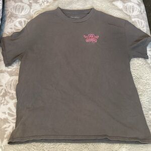 Men's Gray T-Shirt with Pink Logo